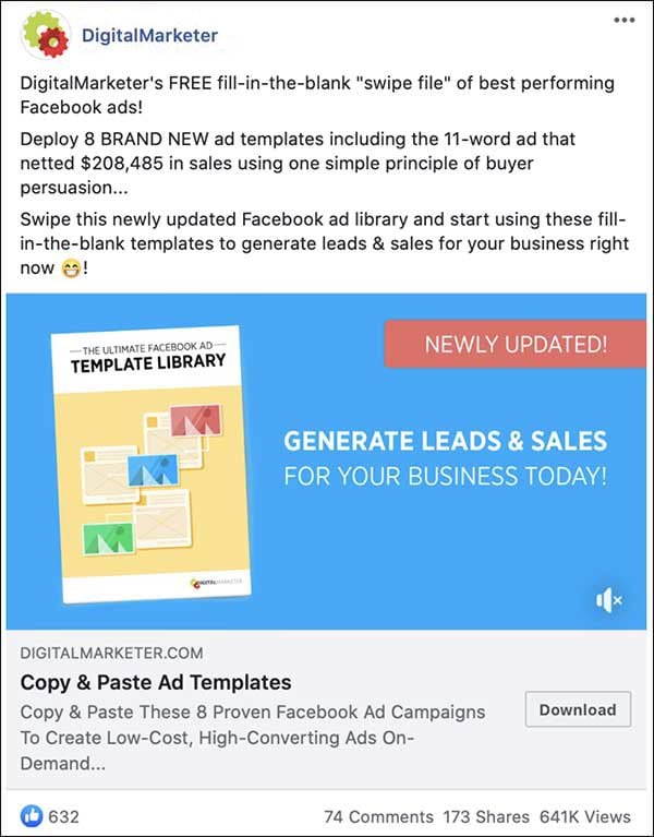 DigitalMarketer Top Performing Facebook Lead Ad B2B Lead Generation Best Practices