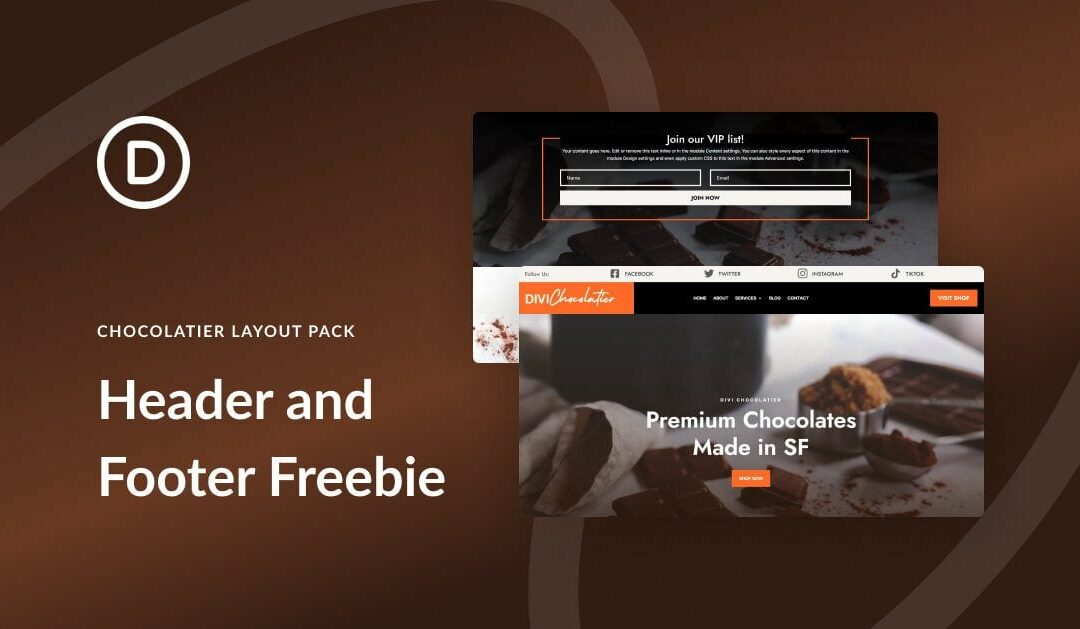 Download a FREE Header & Footer for Divi’s Chocolatier Layout Pack