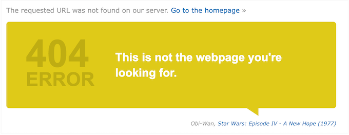 An example of the best 404 page designs