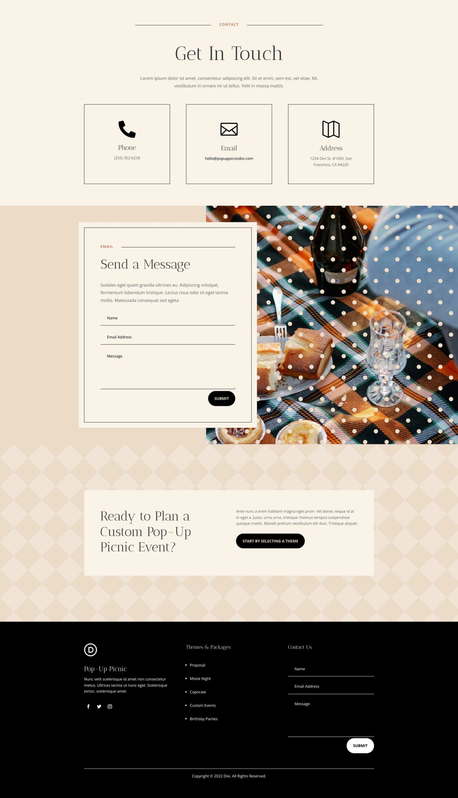 Popup Picnic Layout Pack for Divi