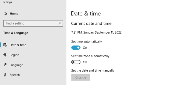 Updating your device's date and time
