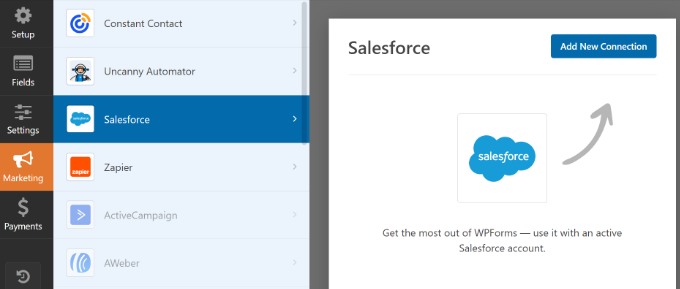 Add Salesforce connection to your form