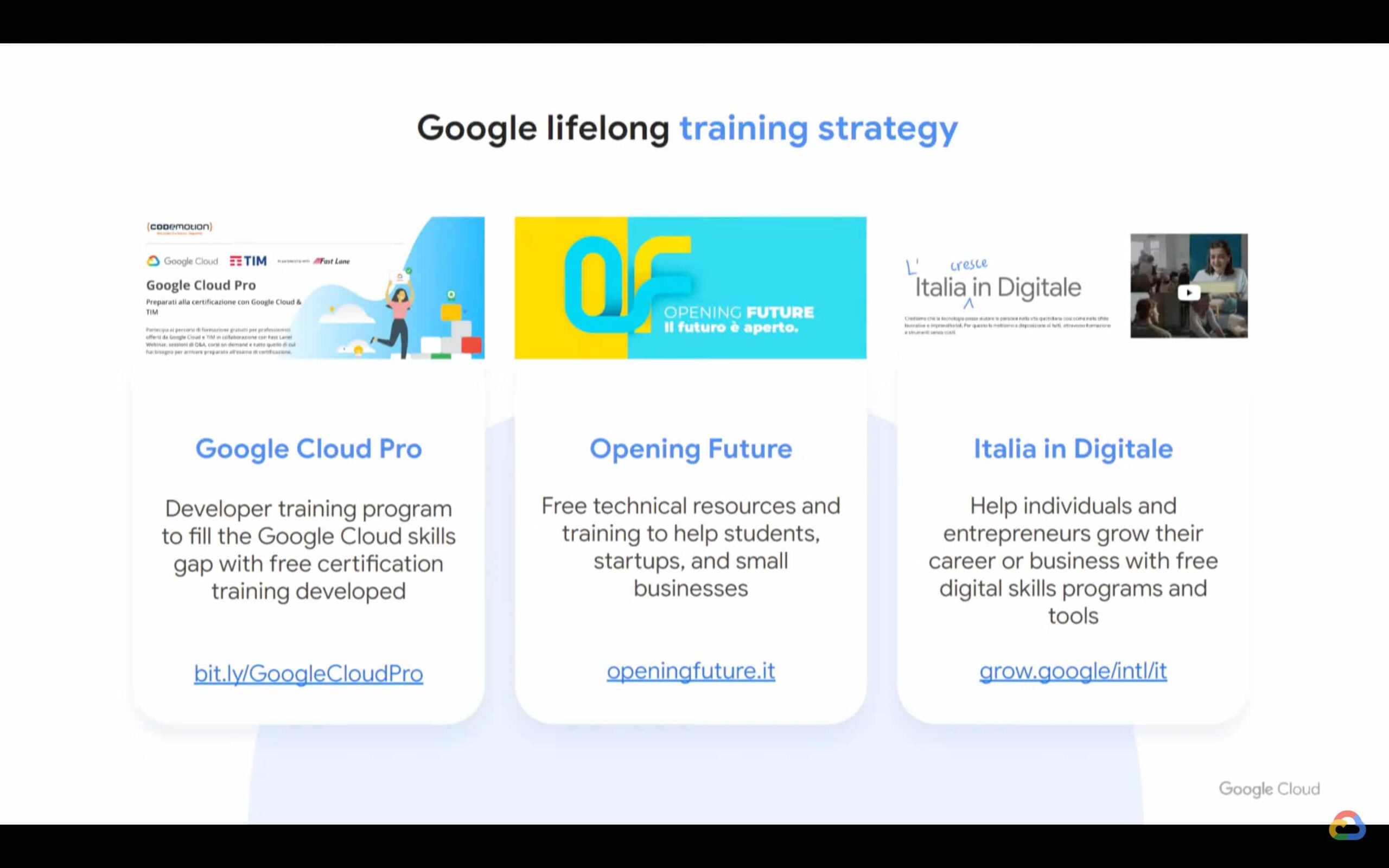 Google lifelong training strategy