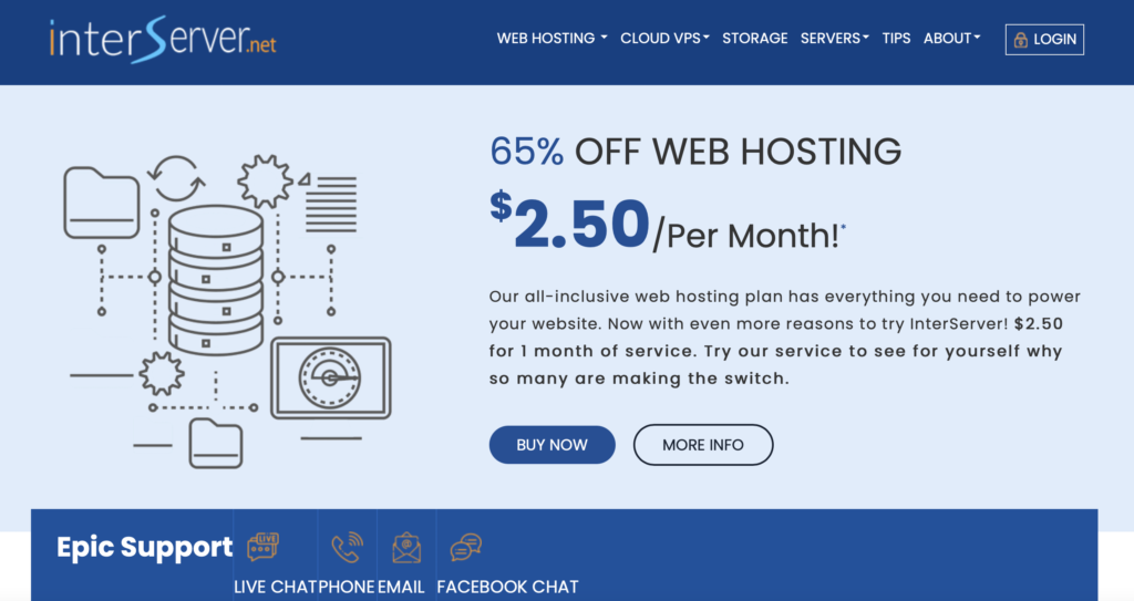 InterServer web host homepage