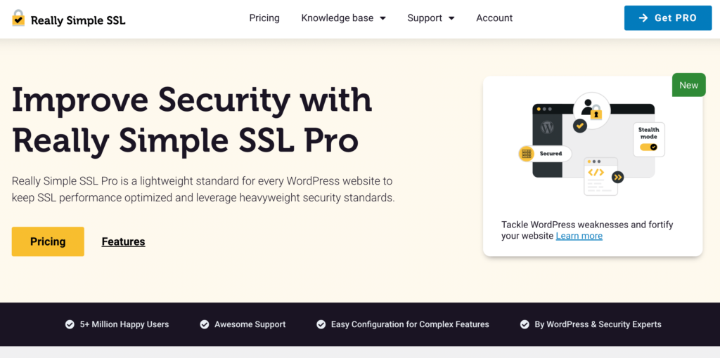 The Really Simple SSL homepage. 