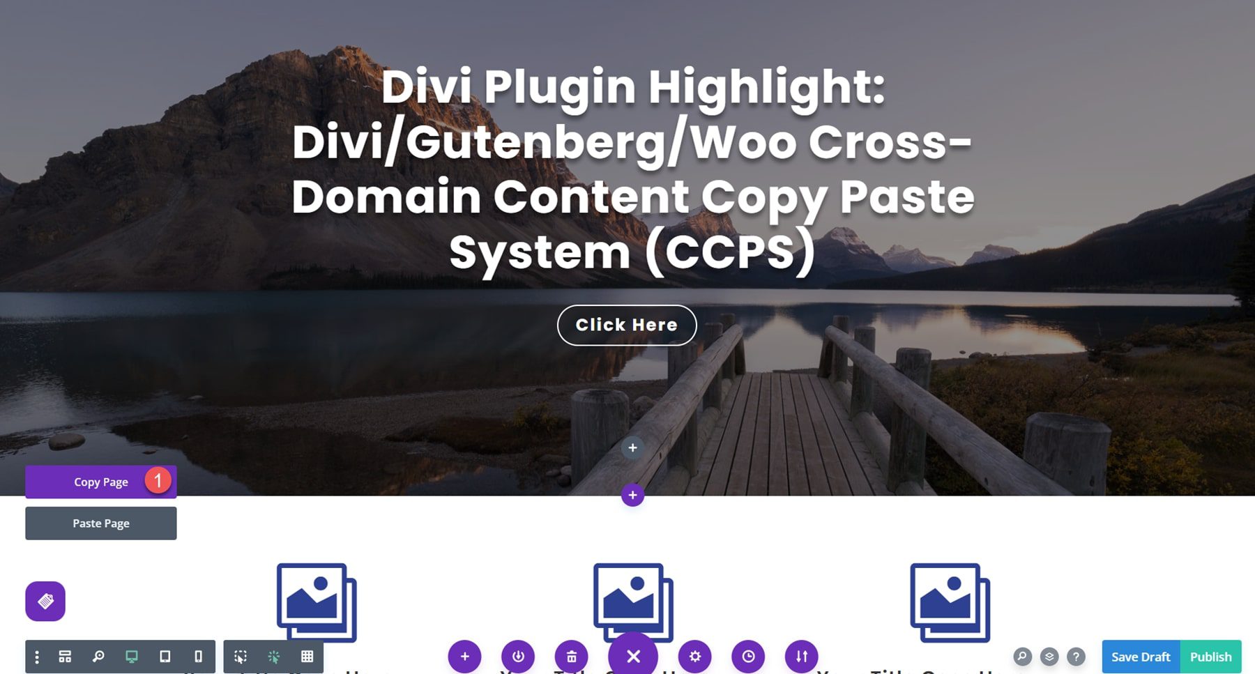 Divi Plugin Highlight Divi/Gutenberg/Woo Cross-Domain Content Copy Paste System (CCPS) Visual Builder Copy