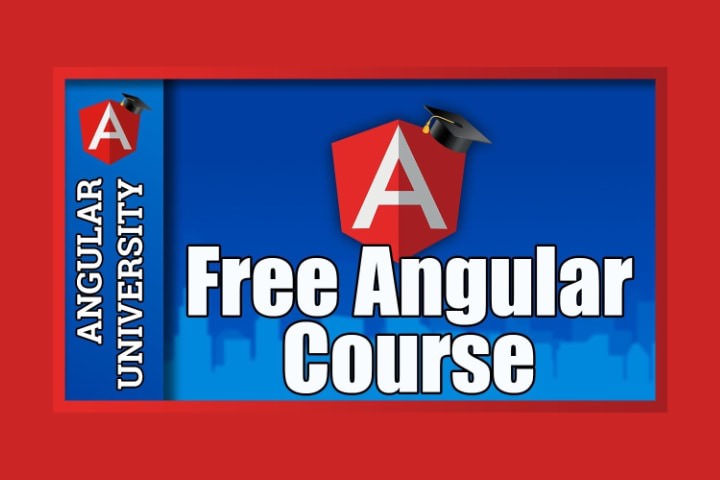 Angular free course sign in blue and red color