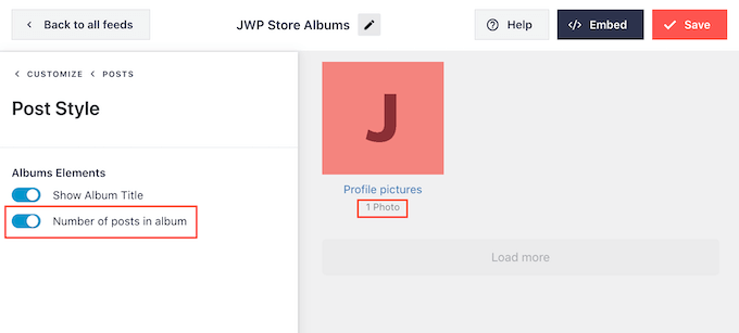 Adding the number to Facebook albums in WordPress