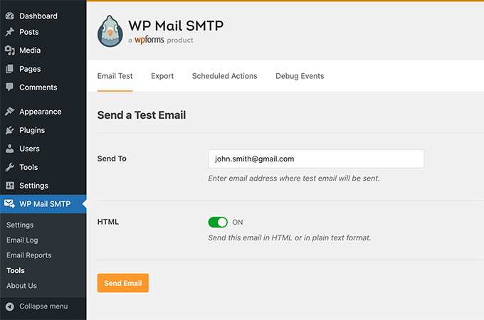 Test WordPress emails using WP Mail SMTP