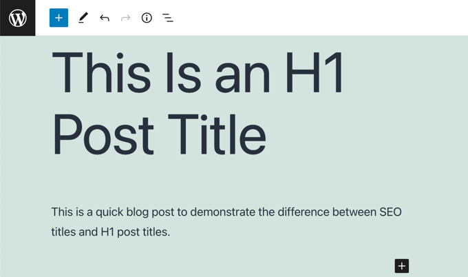 Adding an H1 Post Title in the WordPress Block Editor