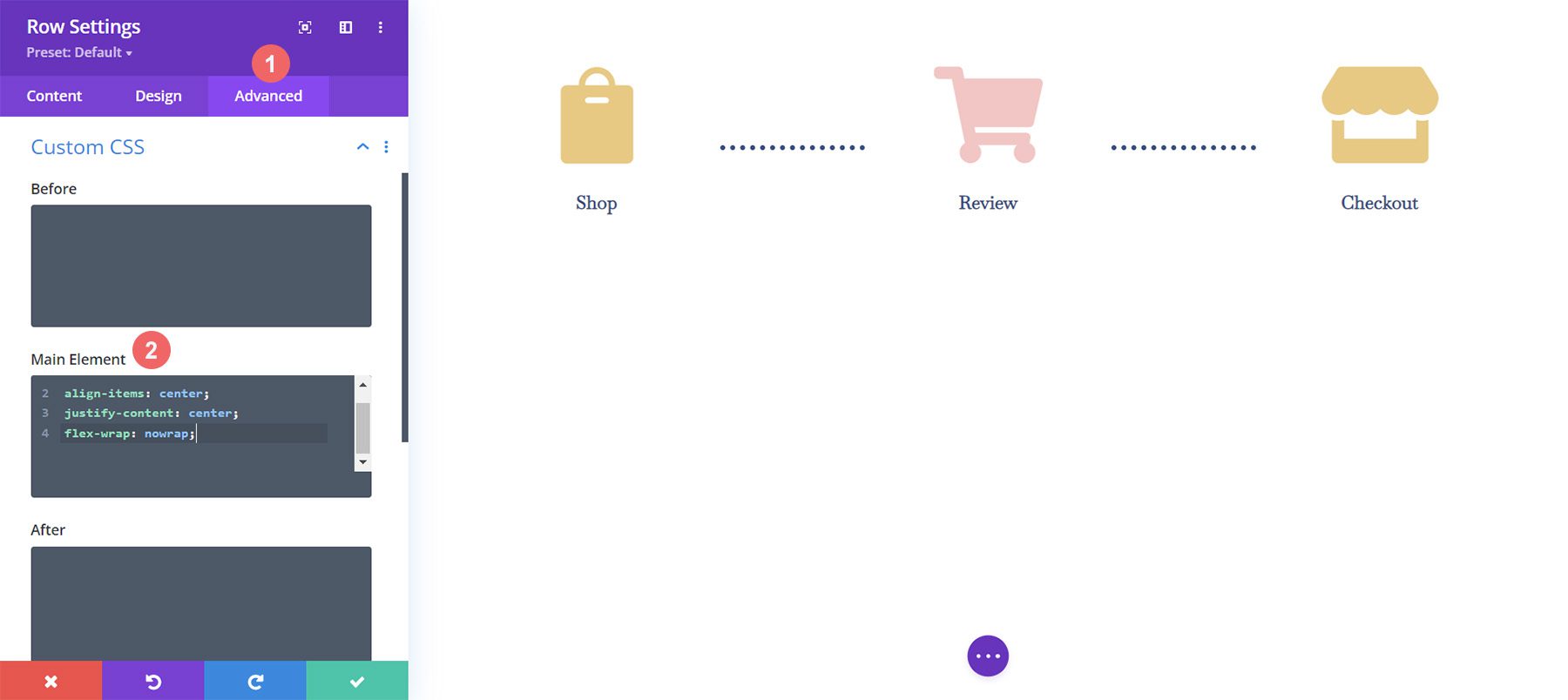 WooCommerce Cart Timeline row with custom CSS