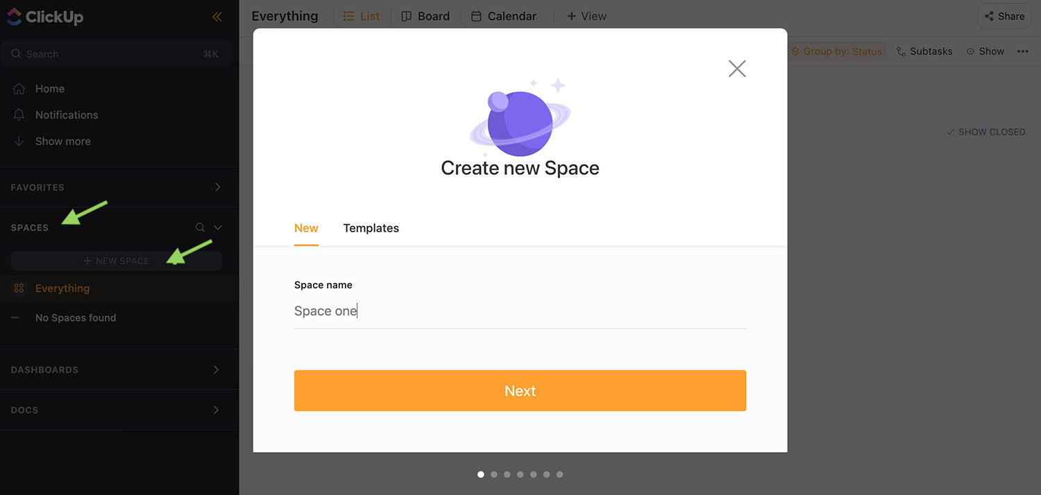 create new space