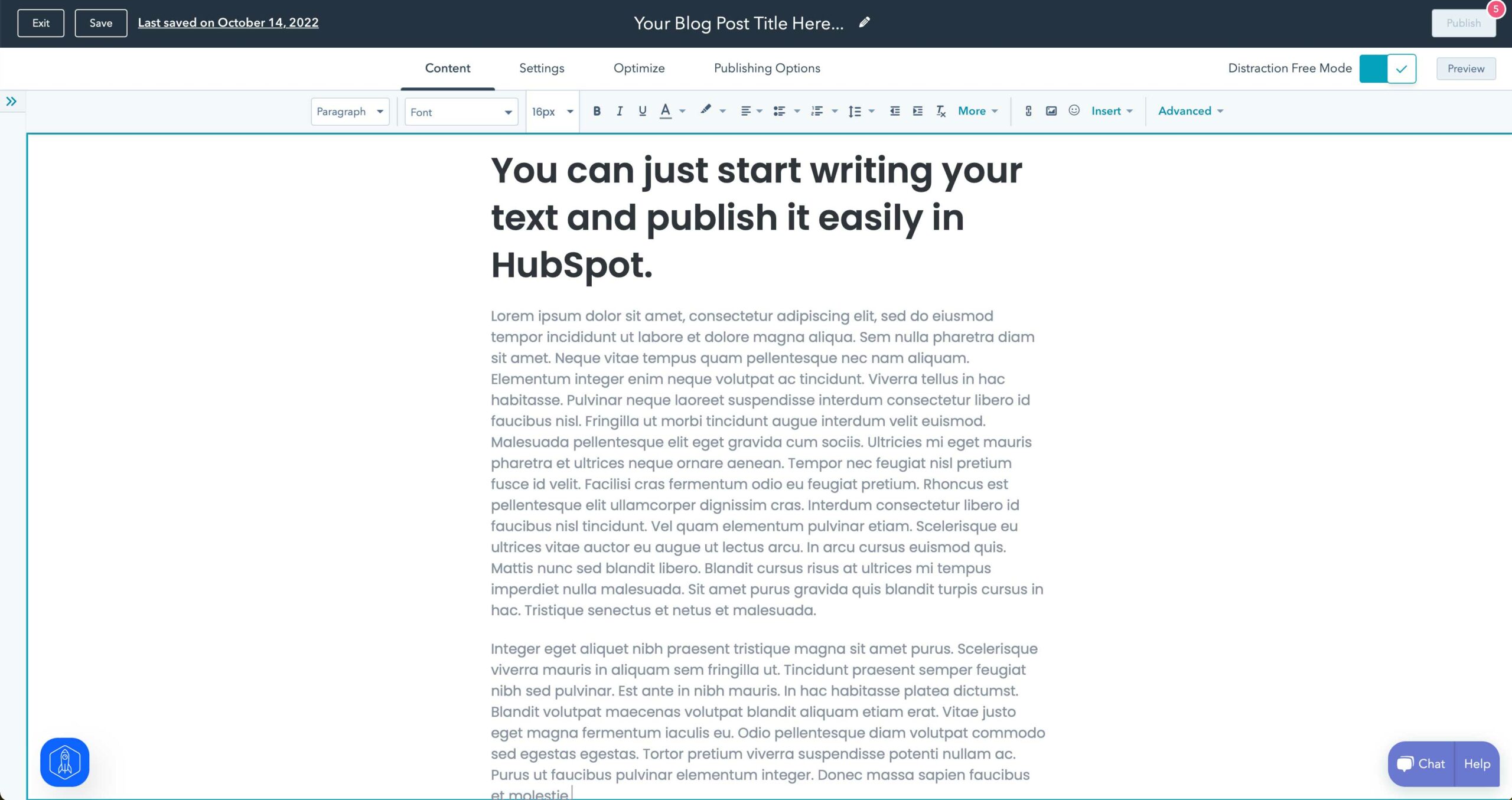HubSpot publishing tools