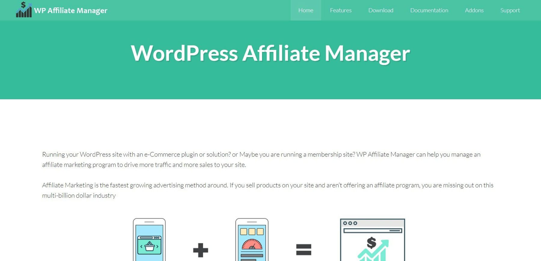 WP Affiliate Manager Homepage Jan. 2023