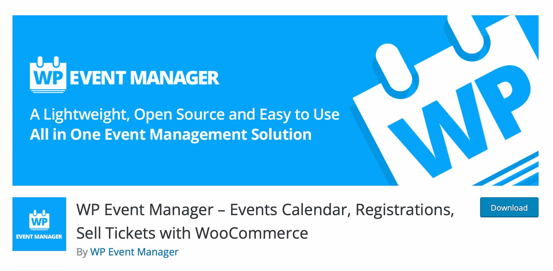 The WP Event Manager plugin