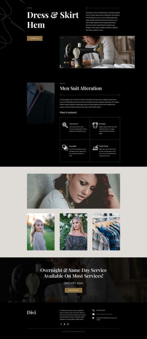 Alteration Shop Layout Pack for Divi