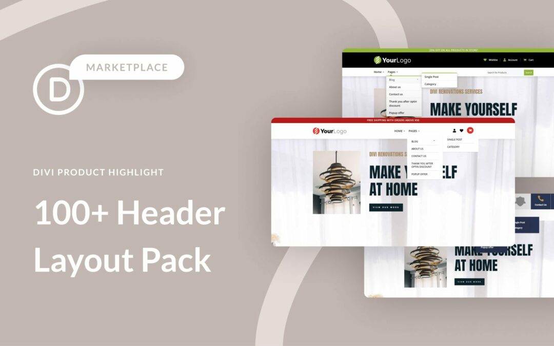 Divi Product Highlight: Header Layout Pack