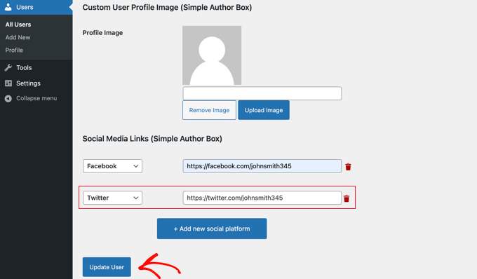 Adding Facebook and Twitter Links Using Simple Author Box