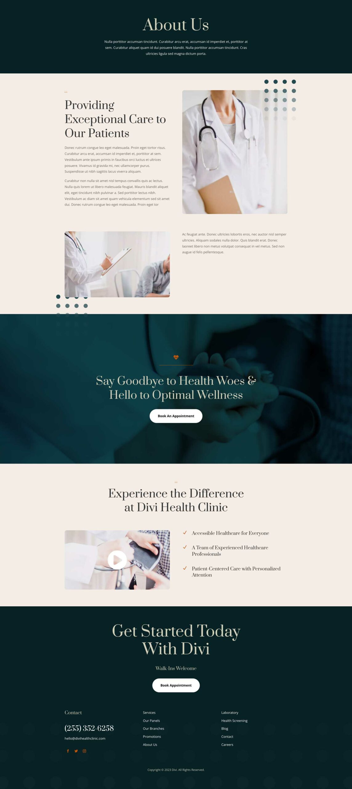 Health Center Layout Pack for Divi