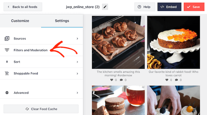 Filtering shoppable Instagram photos and videos using a hashtag