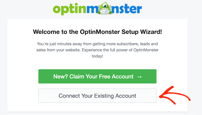 Connecting an OptinMonster account to WordPress