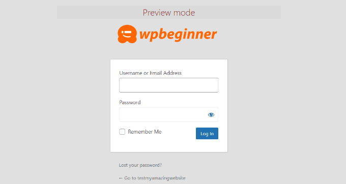 Preview login page branding