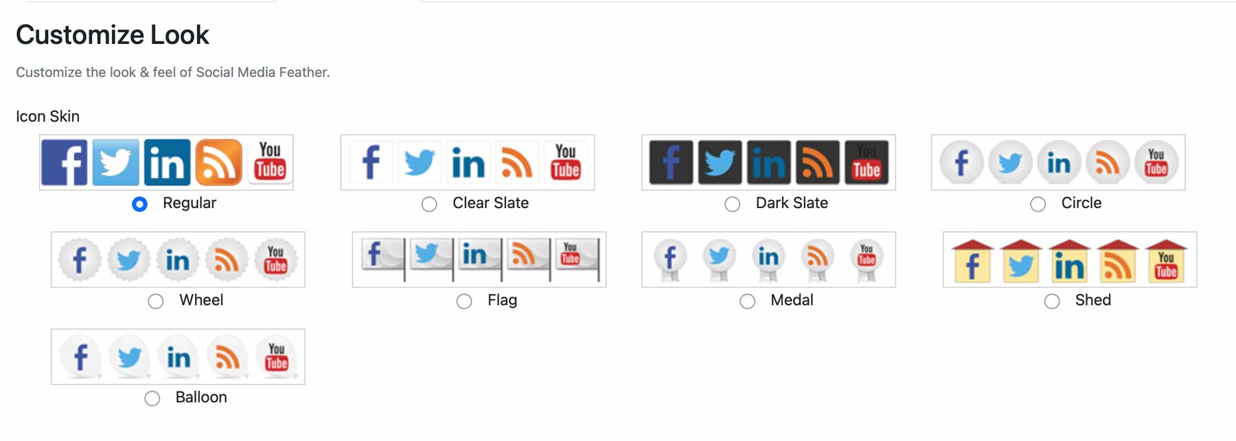 Choosing the style of your social sharing buttons