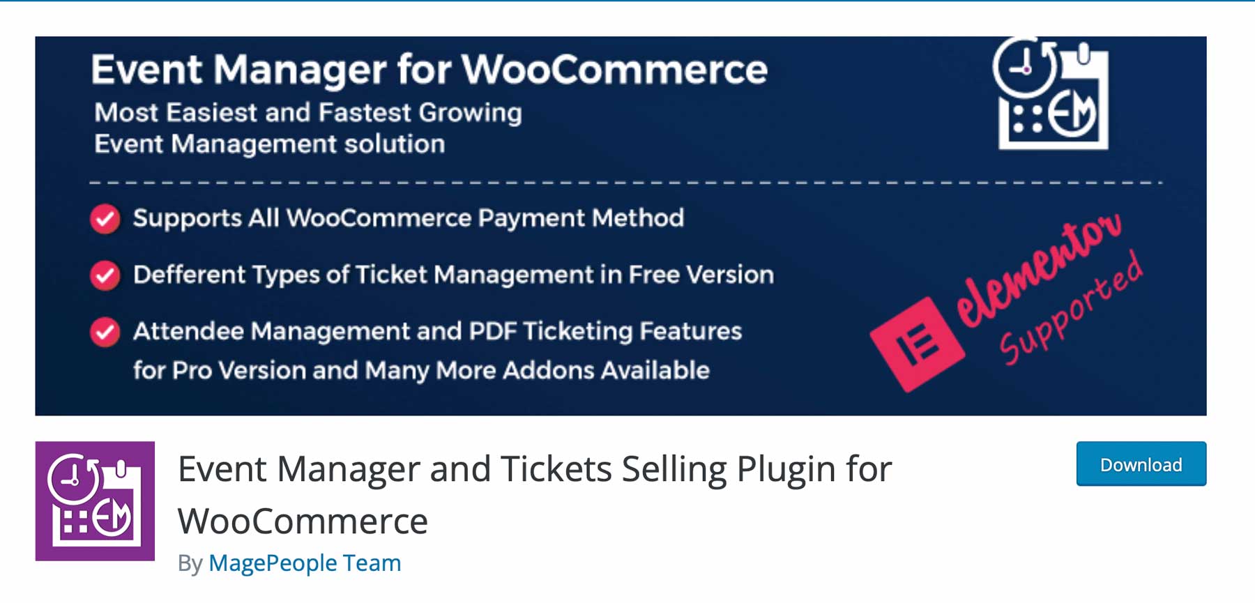 The WooCommerce Event Manager plugin