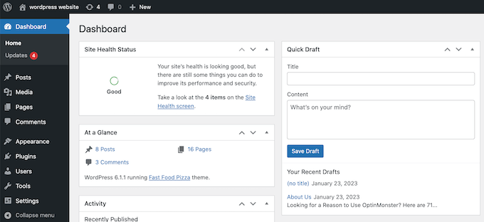 Font icons in the WordPress dashboard