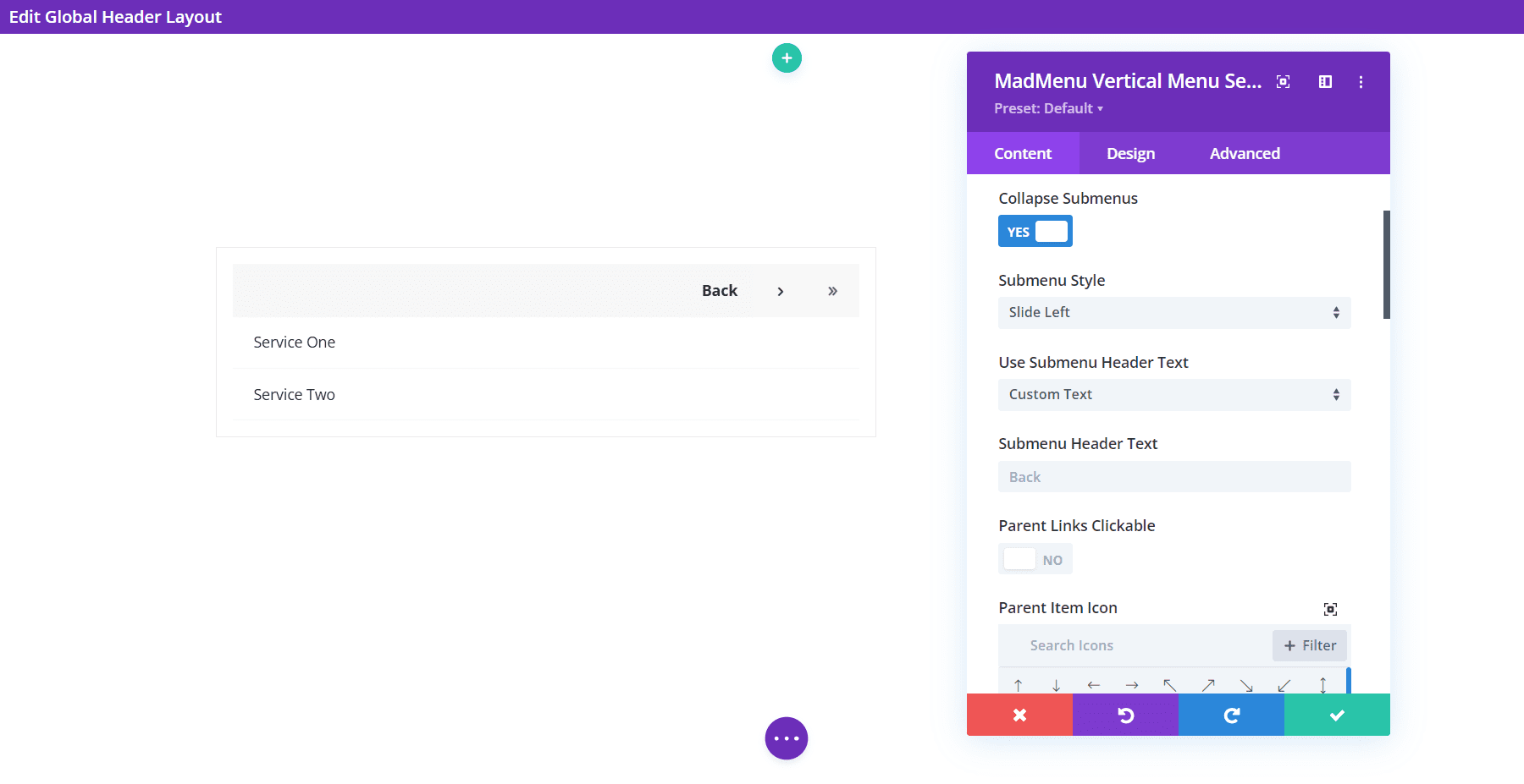 Divi MadMenu Vertical Menu Module