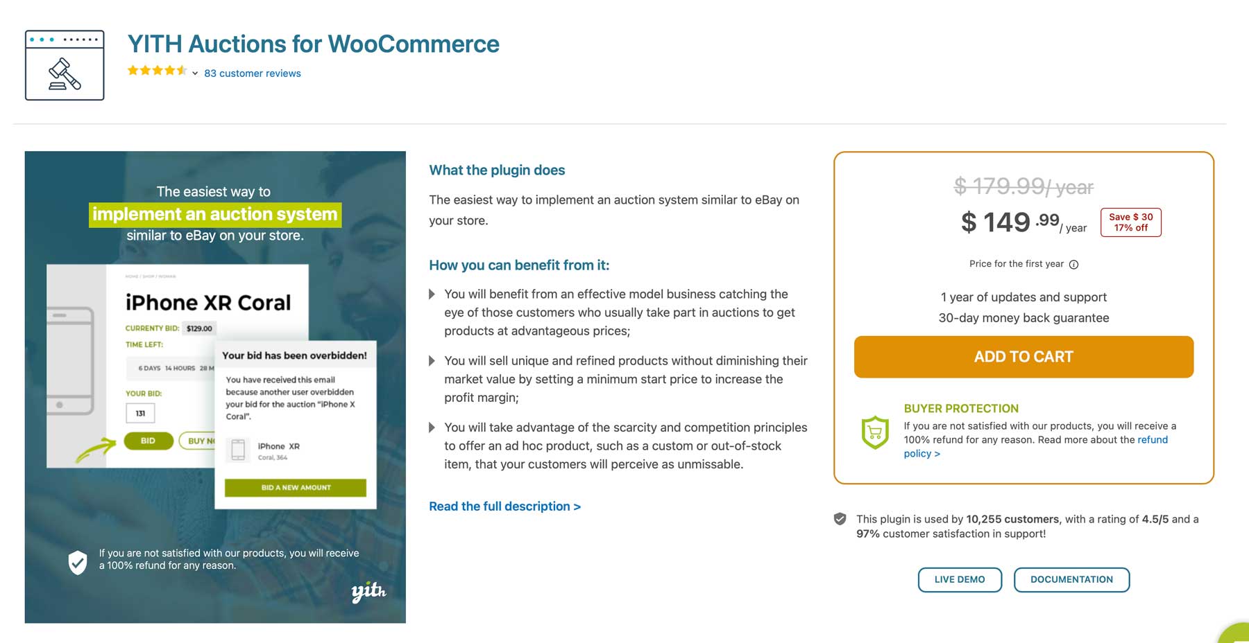 YITH Auctions for WooCommerce plugin