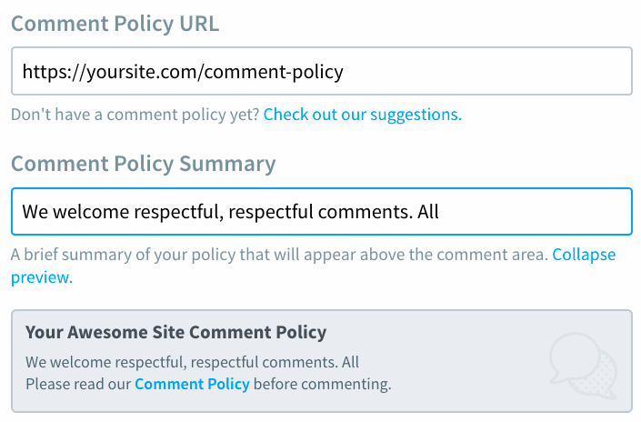 disques comment policy preview