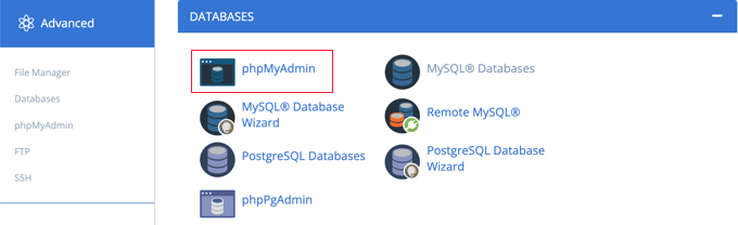 Launch phpMyAdmin From Your Control Panel