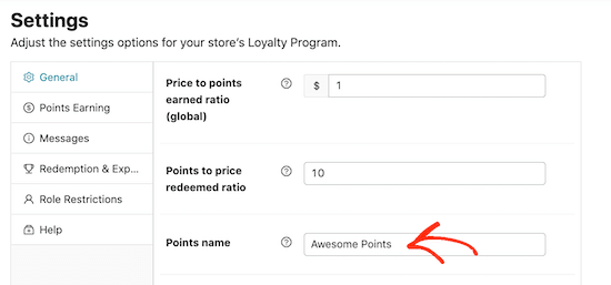 Changing the name of your WooCommerce loyalty program