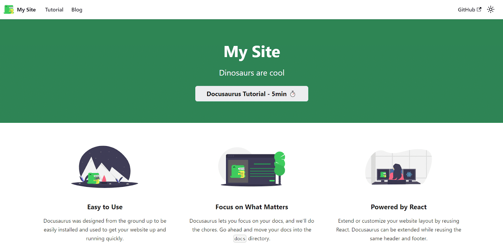 Docusarus static website example