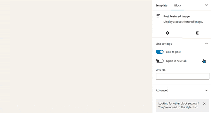 Sub panels for block settings and styles