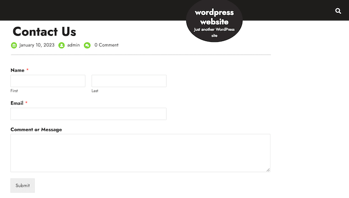 Adding a contact form to a WordPress vlogging site
