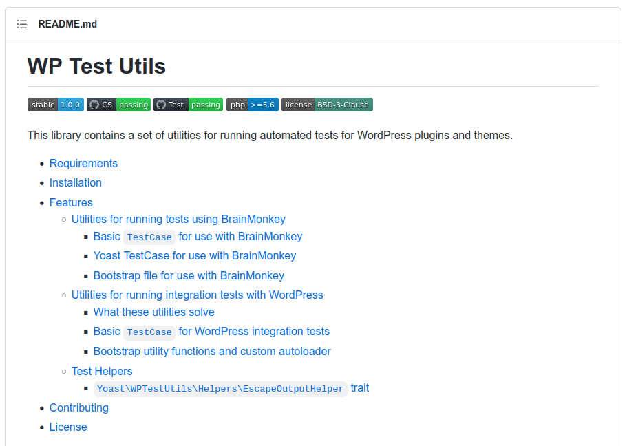 WP Test Utilities on GitHub