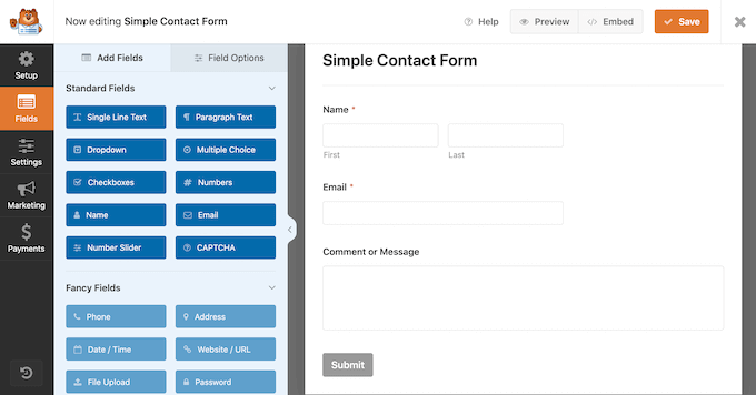 How to create a contact form using WPForms