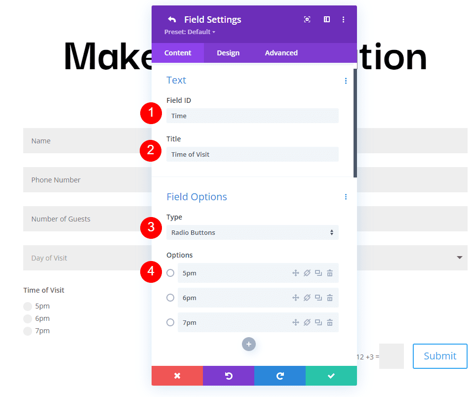 Restaurant Reservation Message Pattern Example