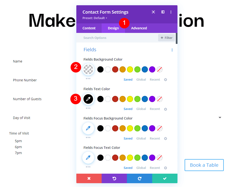 Restaurant Reservation Message Pattern Example