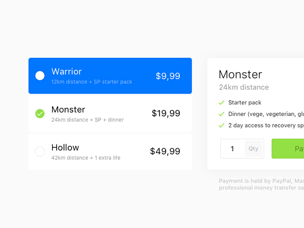 Pricing UI