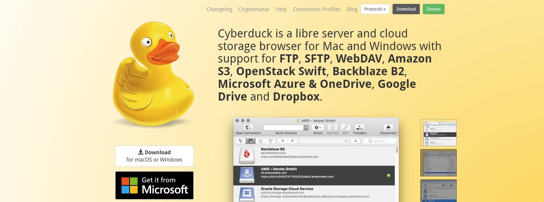 CyberDuck FTP Client