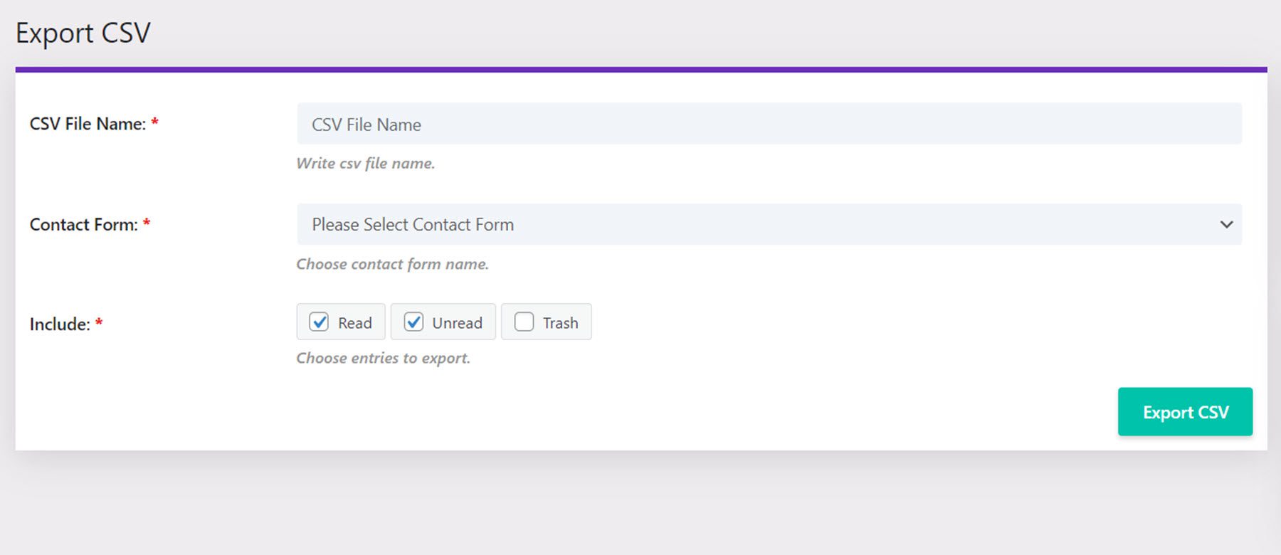 Divi Plugin Highlight Divi Contact Form Helper Export CSV