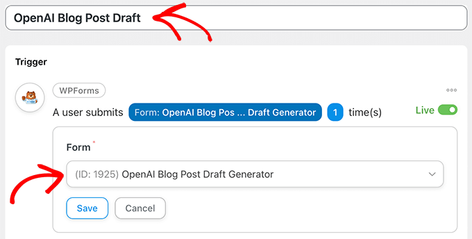 OpenAI blog post generator