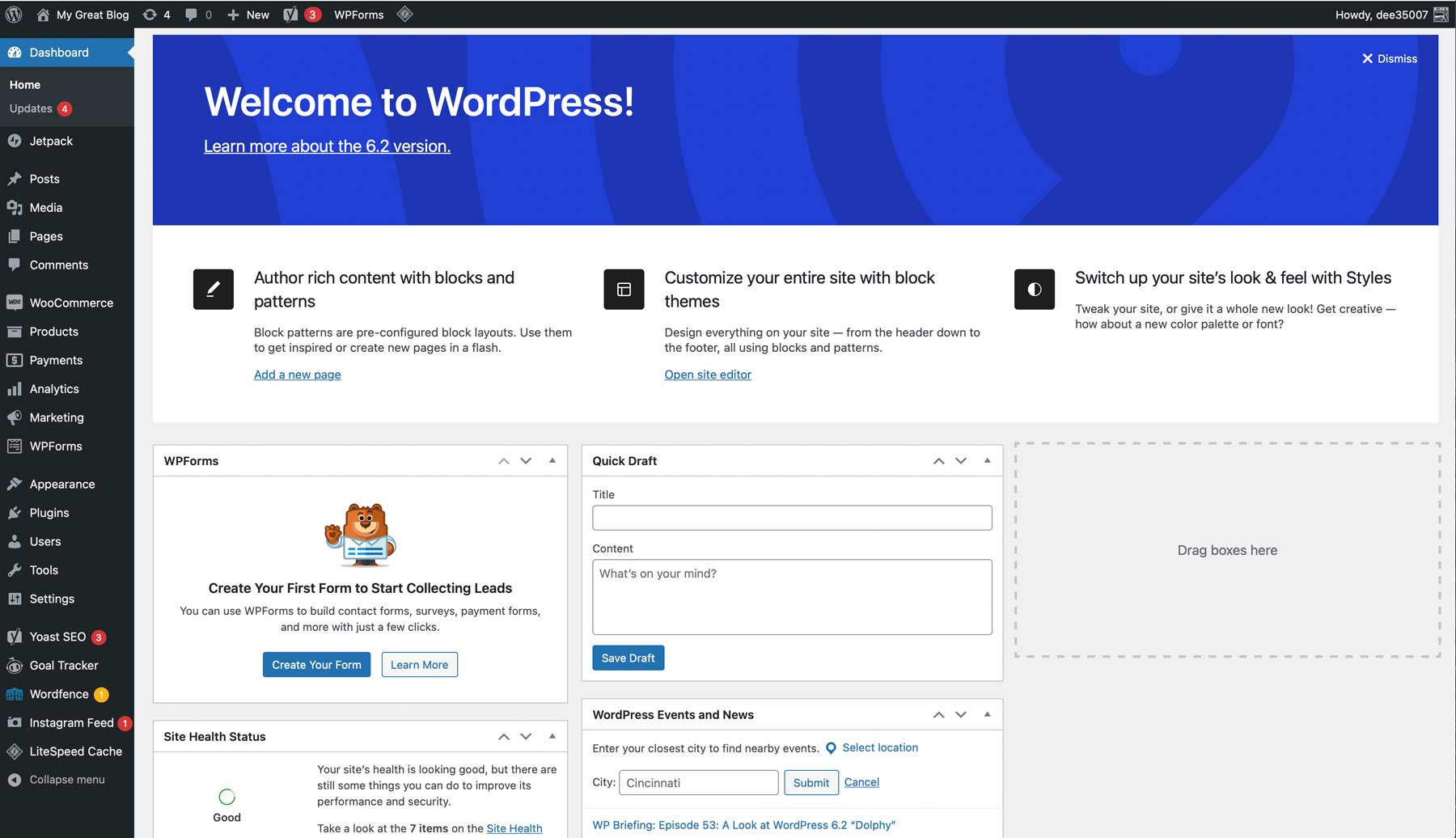 WordPress Dashboard