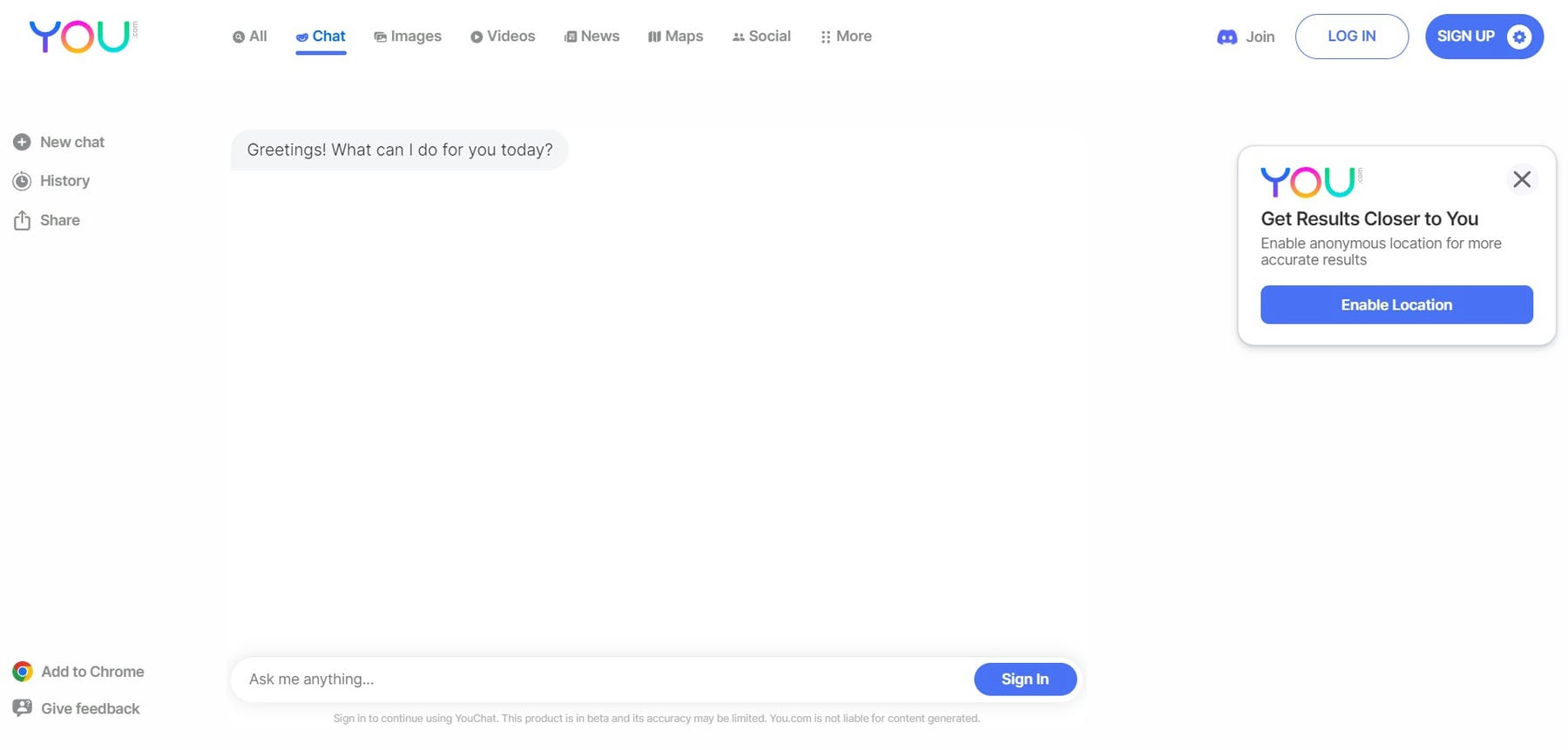 You.com AI Search Engine Chat April 2023