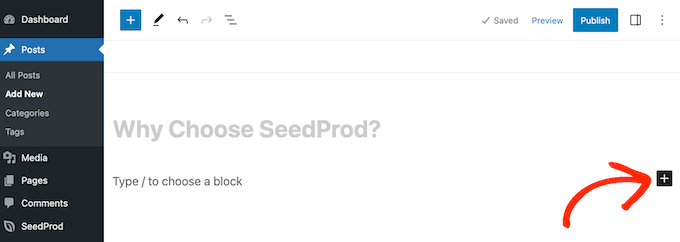 Adding a block to a WordPress website