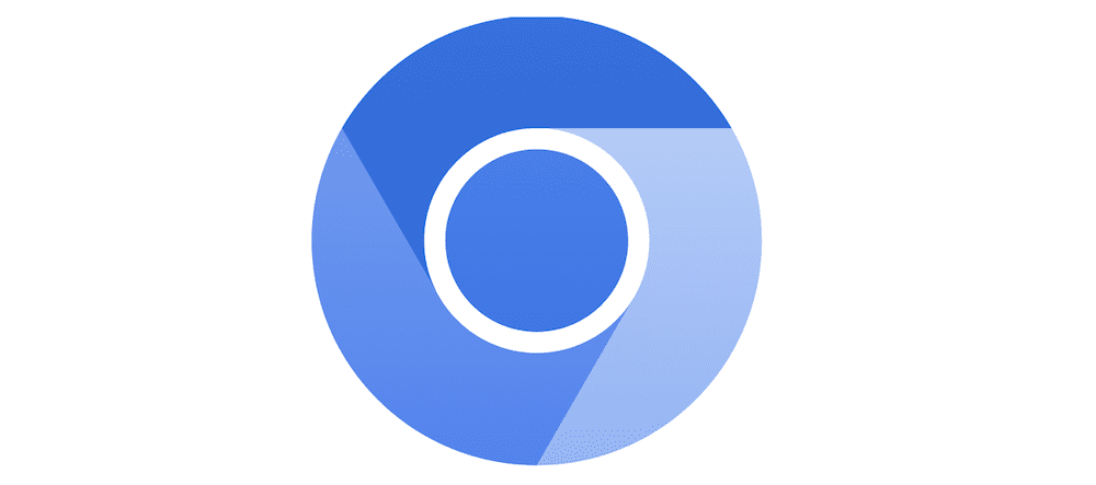 The Chromium browser roundel that shows an outer potion segmented in different shades of blue, and an inner segment of blue surrounded by a white border.