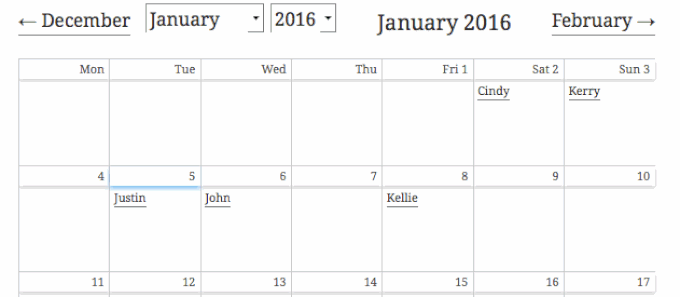 Create view calendar in Formidable